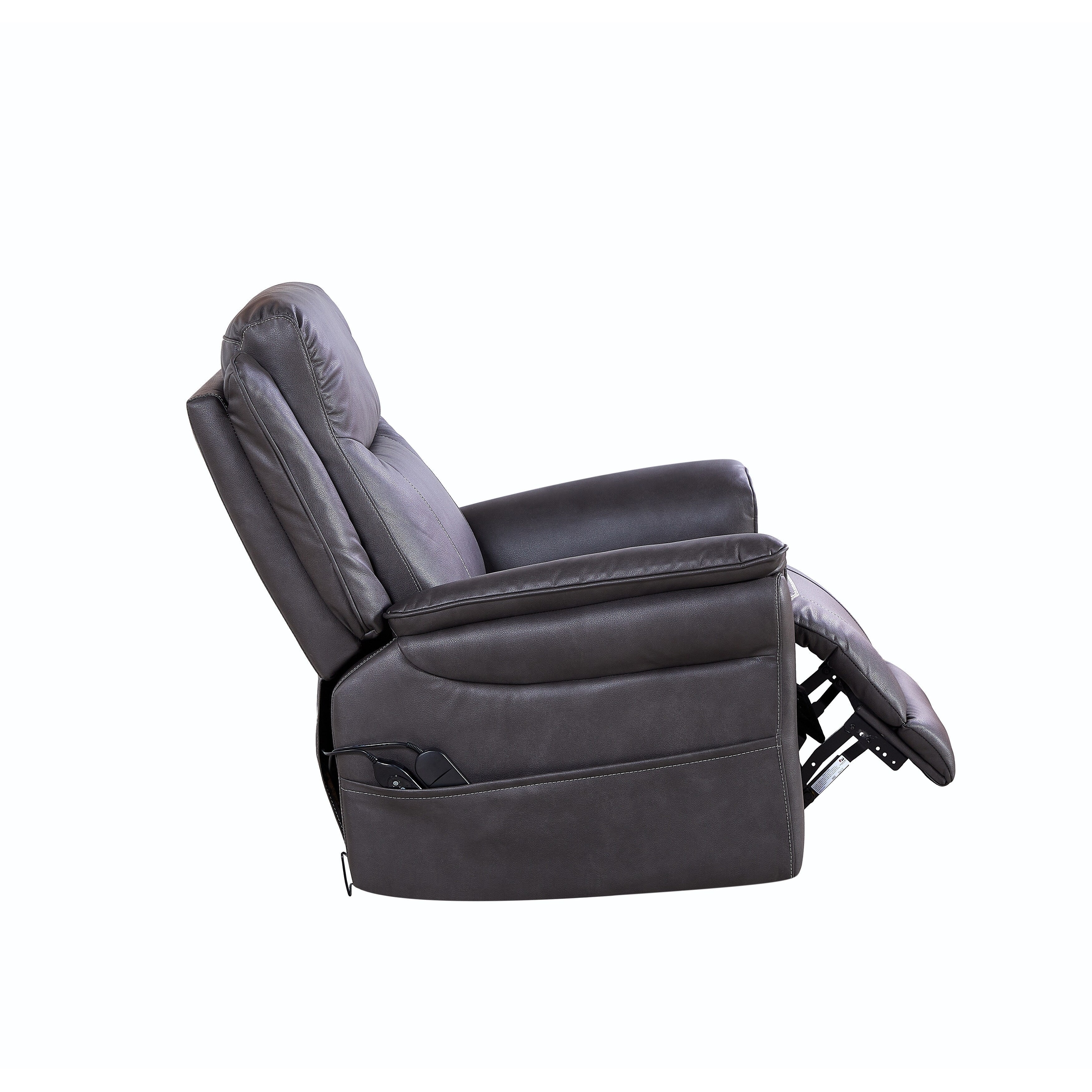Christopher Knight Home - Fauteuil inclinable pivotant Harrison Soft Power avec chauffage et massage, accoudoirs coussinés, pour espaces de vie