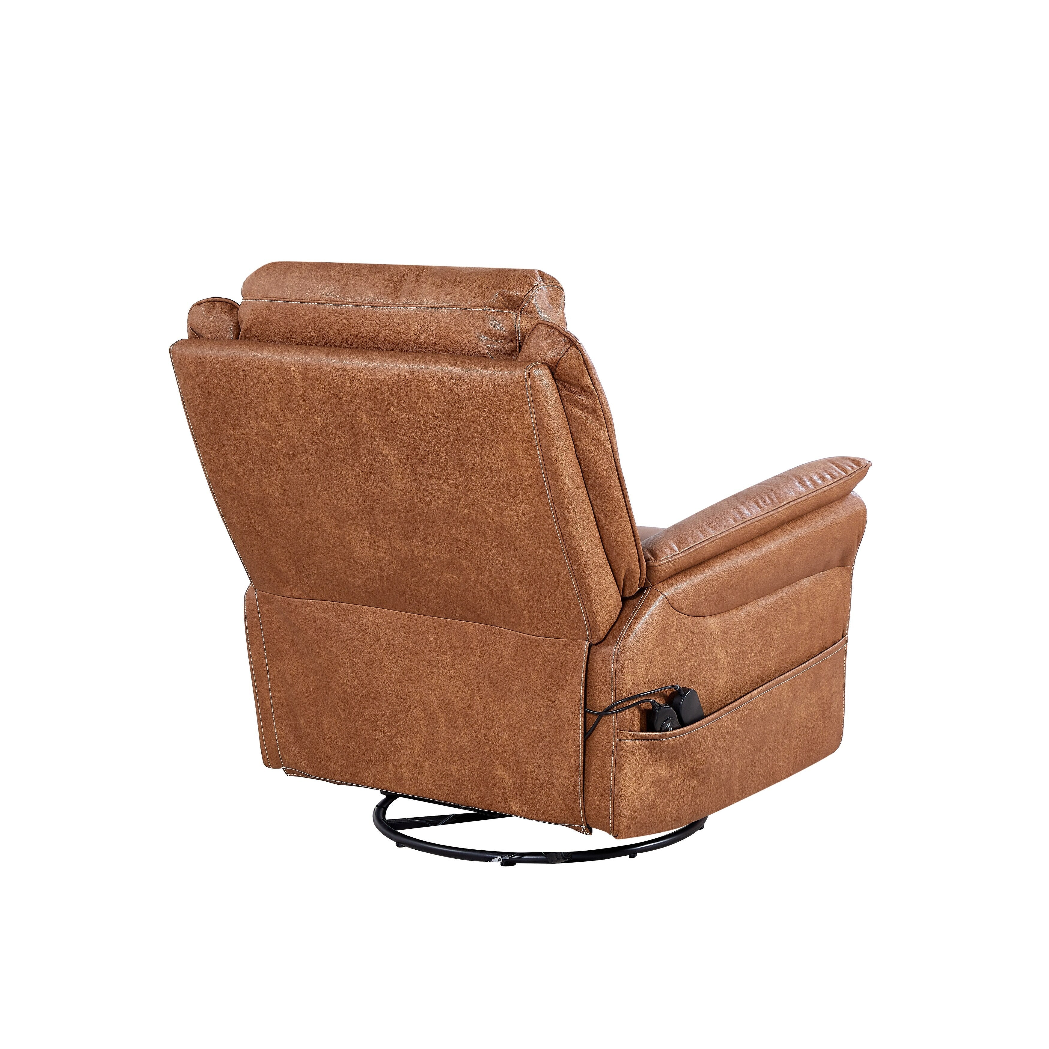 Christopher Knight Home - Fauteuil inclinable pivotant Harrison Soft Power avec chauffage et massage, accoudoirs coussinés, pour espaces de vie