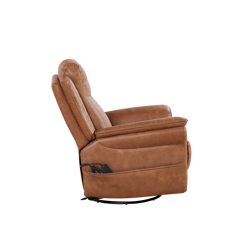 Christopher Knight Home - Fauteuil inclinable pivotant Harrison Soft Power avec chauffage et massage, accoudoirs coussinés, pour espaces de vie