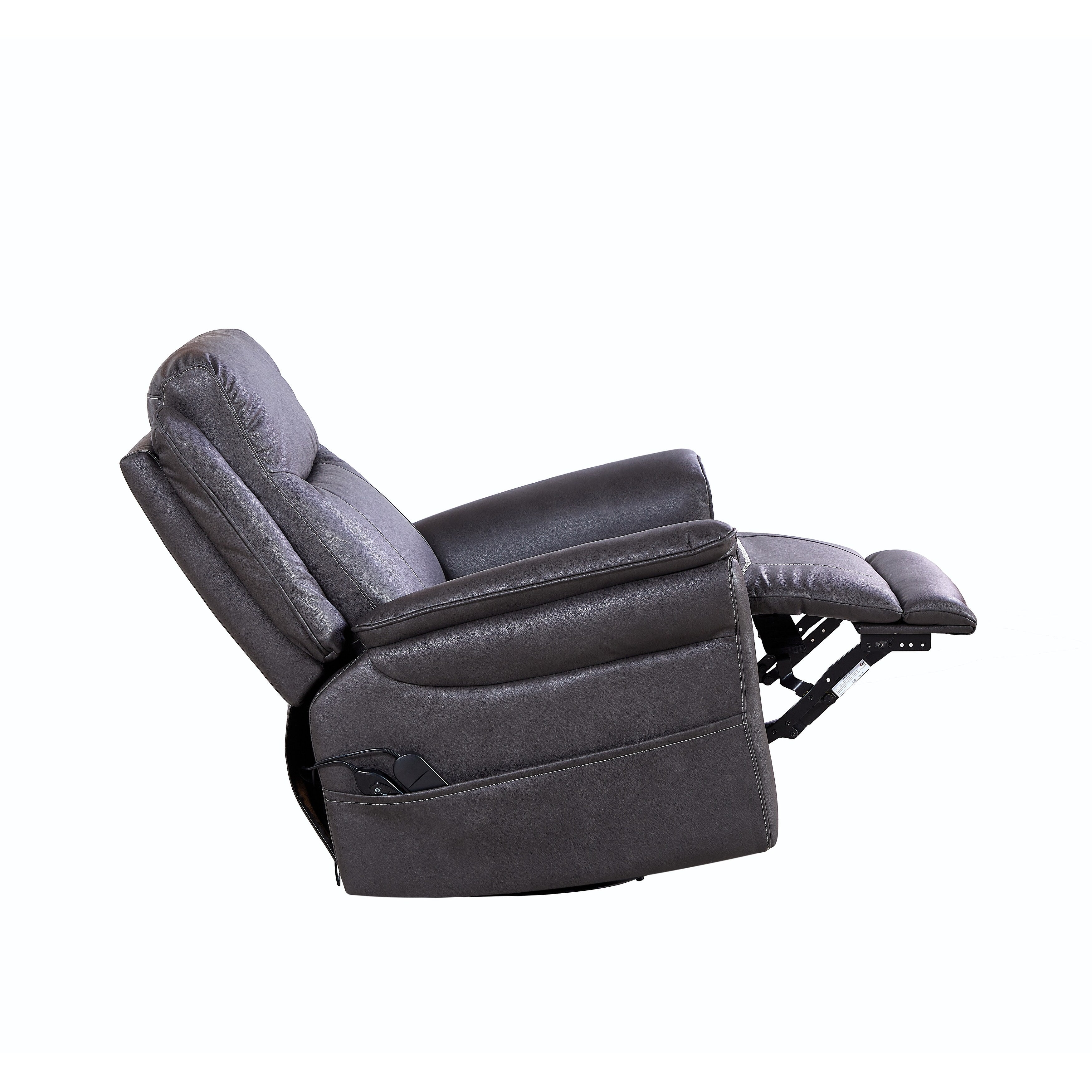 Christopher Knight Home - Fauteuil inclinable pivotant Harrison Soft Power avec chauffage et massage, accoudoirs coussinés, pour espaces de vie