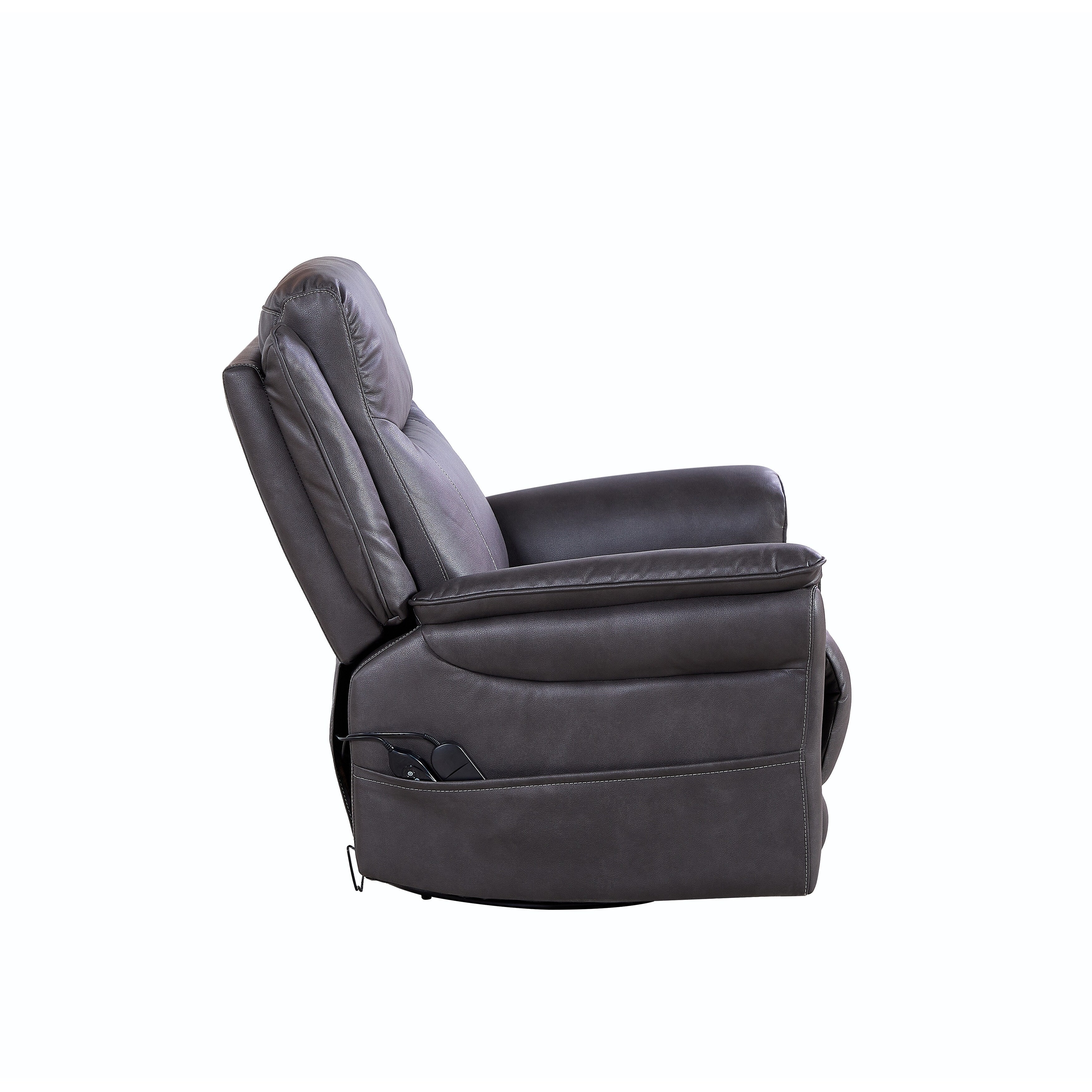 Christopher Knight Home - Fauteuil inclinable pivotant Harrison Soft Power avec chauffage et massage, accoudoirs coussinés, pour espaces de vie
