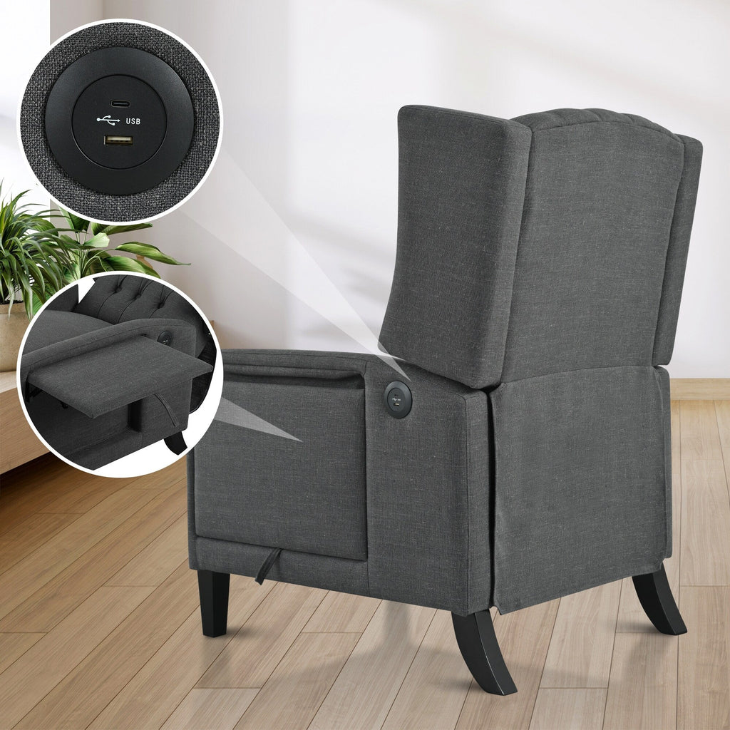 Christopher Knight Home - Fauteuil inclinable manuel Isabella avec table pliable et ports USB