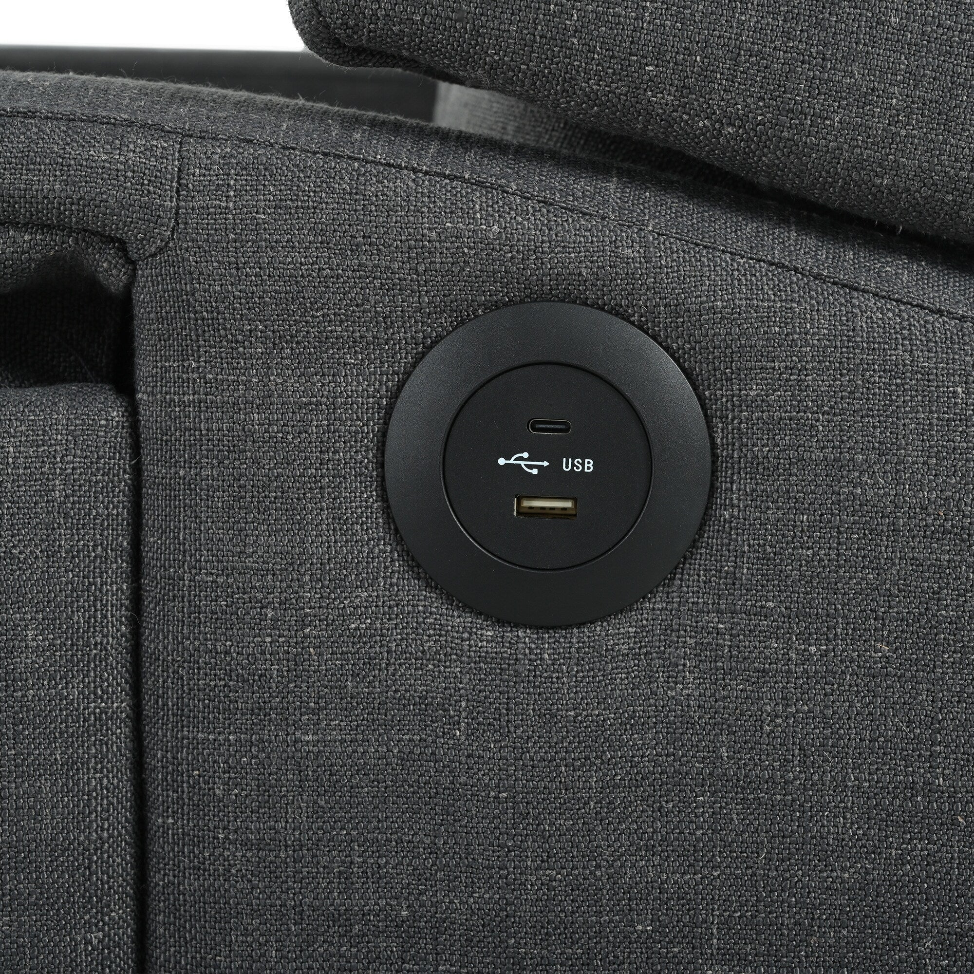 Christopher Knight Home - Fauteuil inclinable manuel Isabella avec table pliable et ports USB