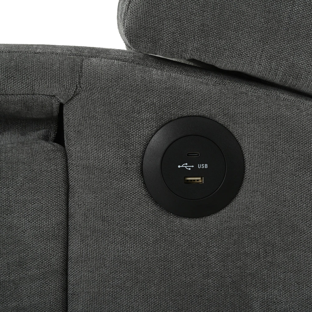 Christopher Knight Home - Fauteuil inclinable manuel Isabella avec table pliable et ports USB