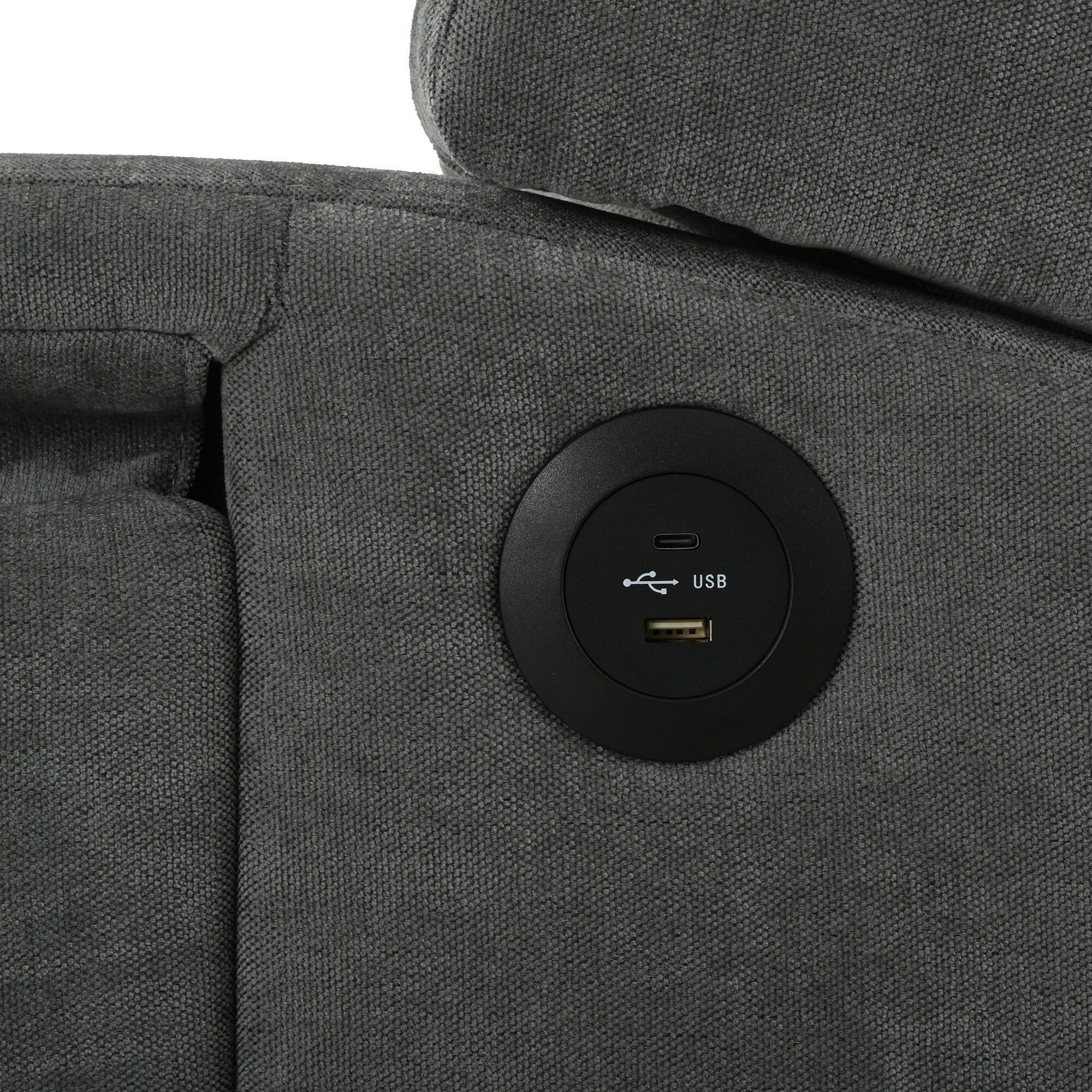 Christopher Knight Home - Fauteuil inclinable manuel Isabella avec table pliable et ports USB