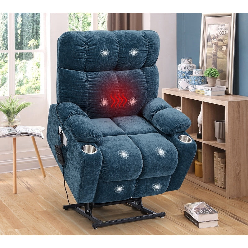 Fauteuil inclinable électrique Christopher Knight Home pour personnes âgées, position infinie, allongé à 180° avec massage thermique