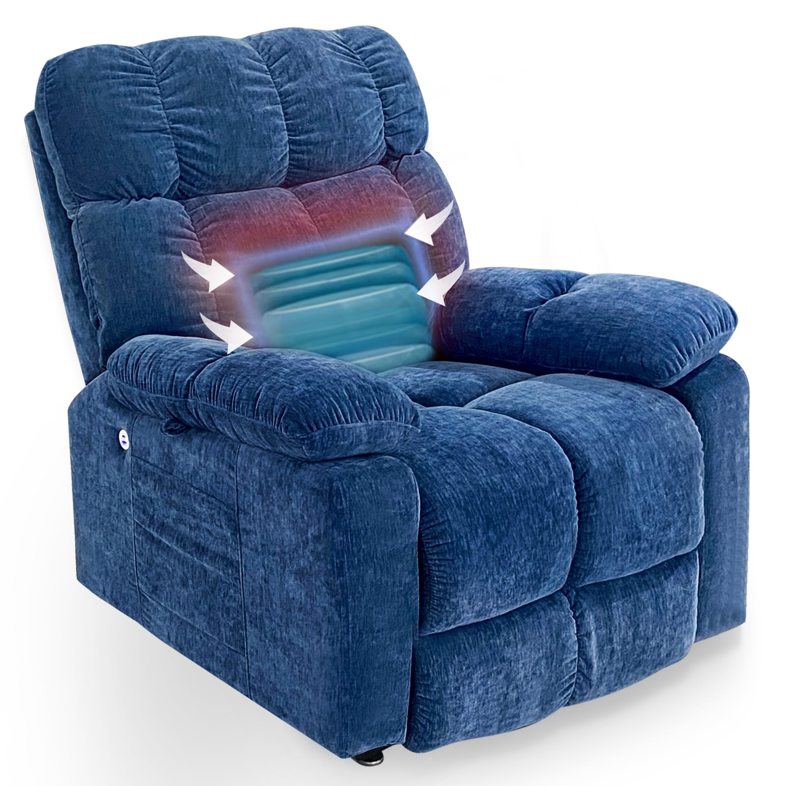 Fauteuil inclinable électrique Christopher Knight Home avec massage par airbag