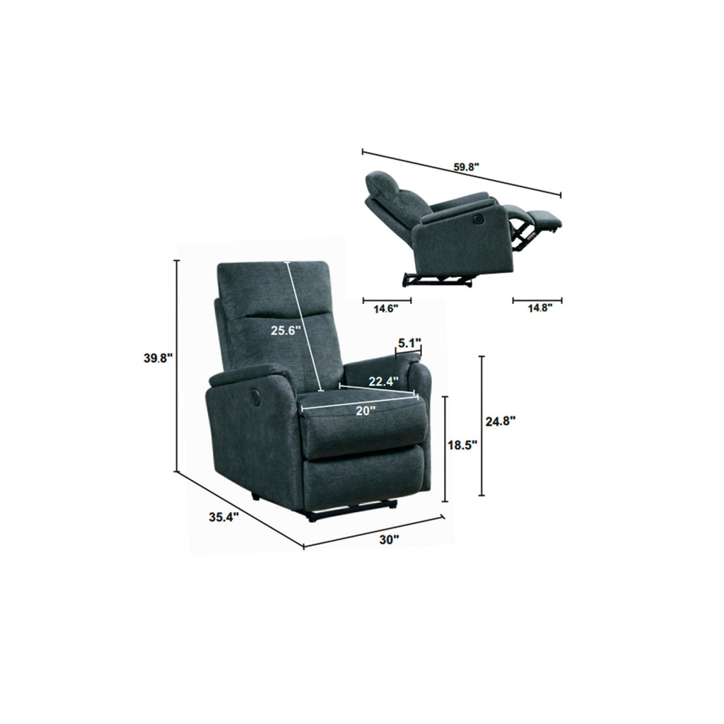 Fauteuil inclinable électrique Christopher Knight Home avec port de charge USB
