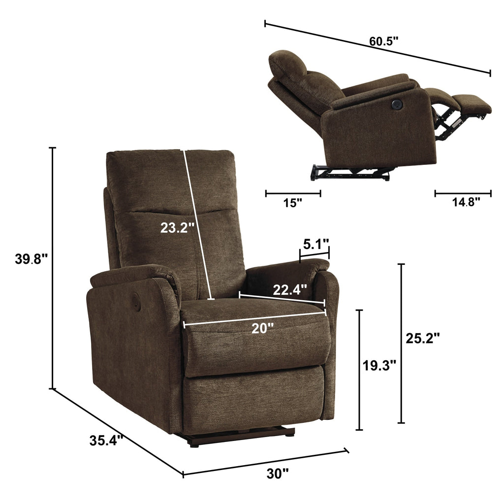 Fauteuil inclinable électrique Christopher Knight Home avec port de charge USB