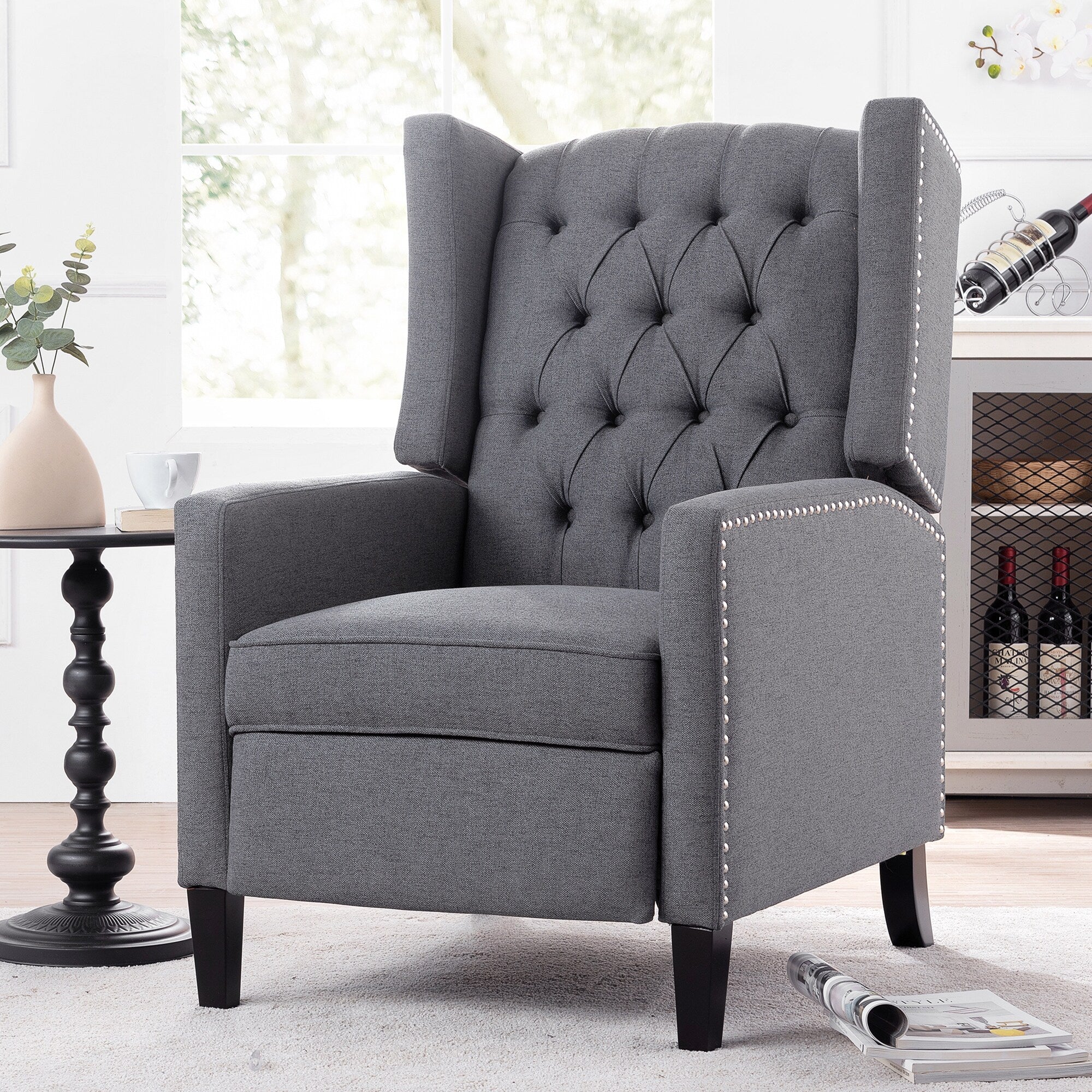 Fauteuil inclinable rembourré à oreilles Christopher Knight Home