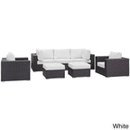 Ensemble de 7 canapés d'extérieur en rotin synthétique Bocabec par Havenside Home