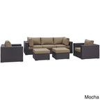 Ensemble de 7 canapés d'extérieur en rotin synthétique Bocabec par Havenside Home