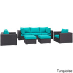 Ensemble de 7 canapés d'extérieur en rotin synthétique Bocabec par Havenside Home