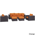 Ensemble de 7 canapés d'extérieur en rotin synthétique Bocabec par Havenside Home