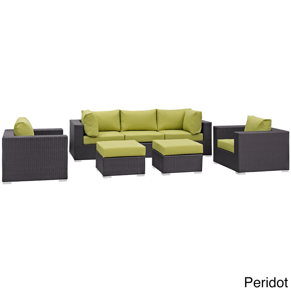 Ensemble de 7 canapés d'extérieur en rotin synthétique Bocabec par Havenside Home