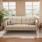 Canapé 3 places moderne rembourré, convertible, canapé-lit avec pieds en bois robustes pour le salon