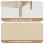 Canapé 3 places moderne rembourré, convertible, canapé-lit avec pieds en bois robustes pour le salon