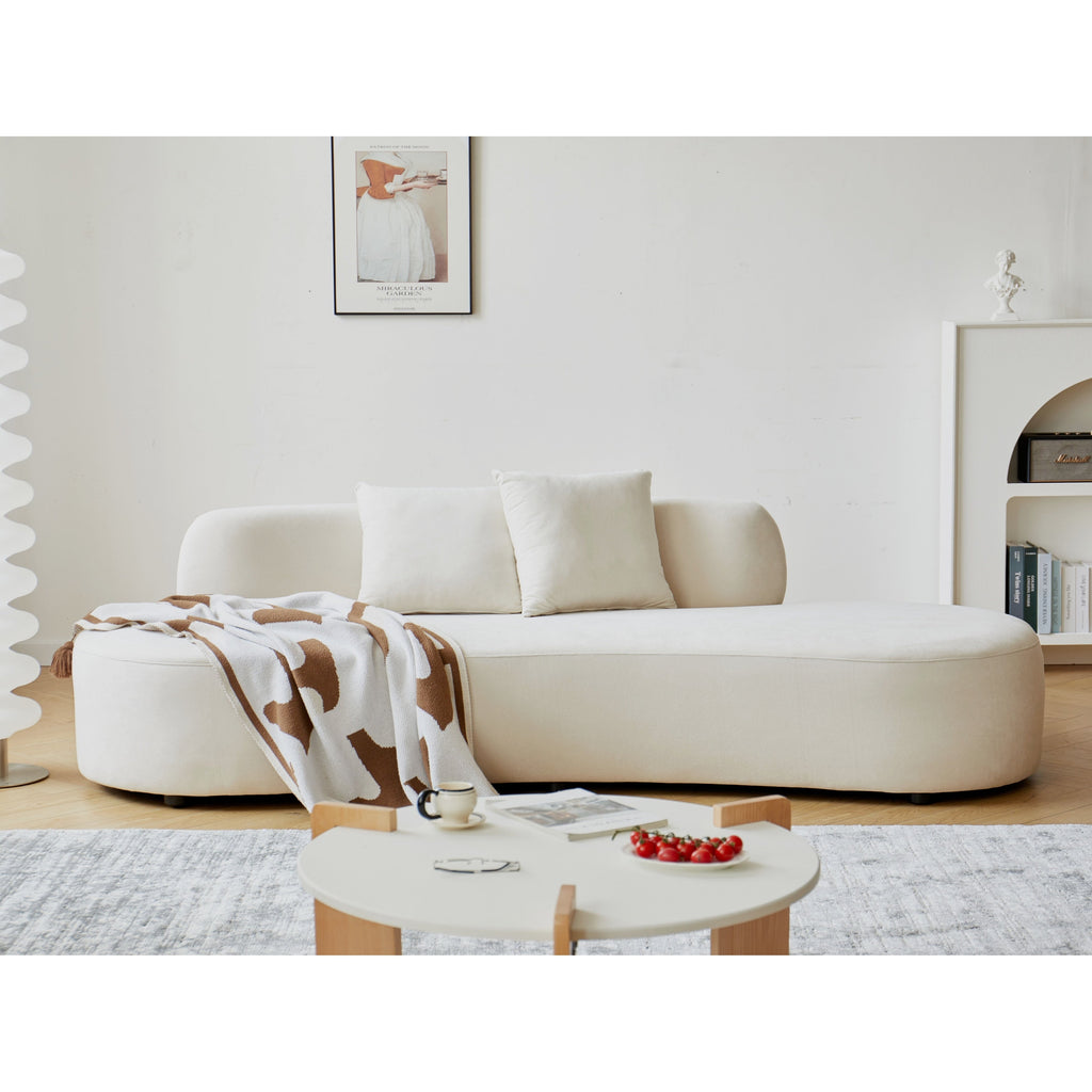 Canapé de salon incurvé en velours demi-lune de 90,2 pouces