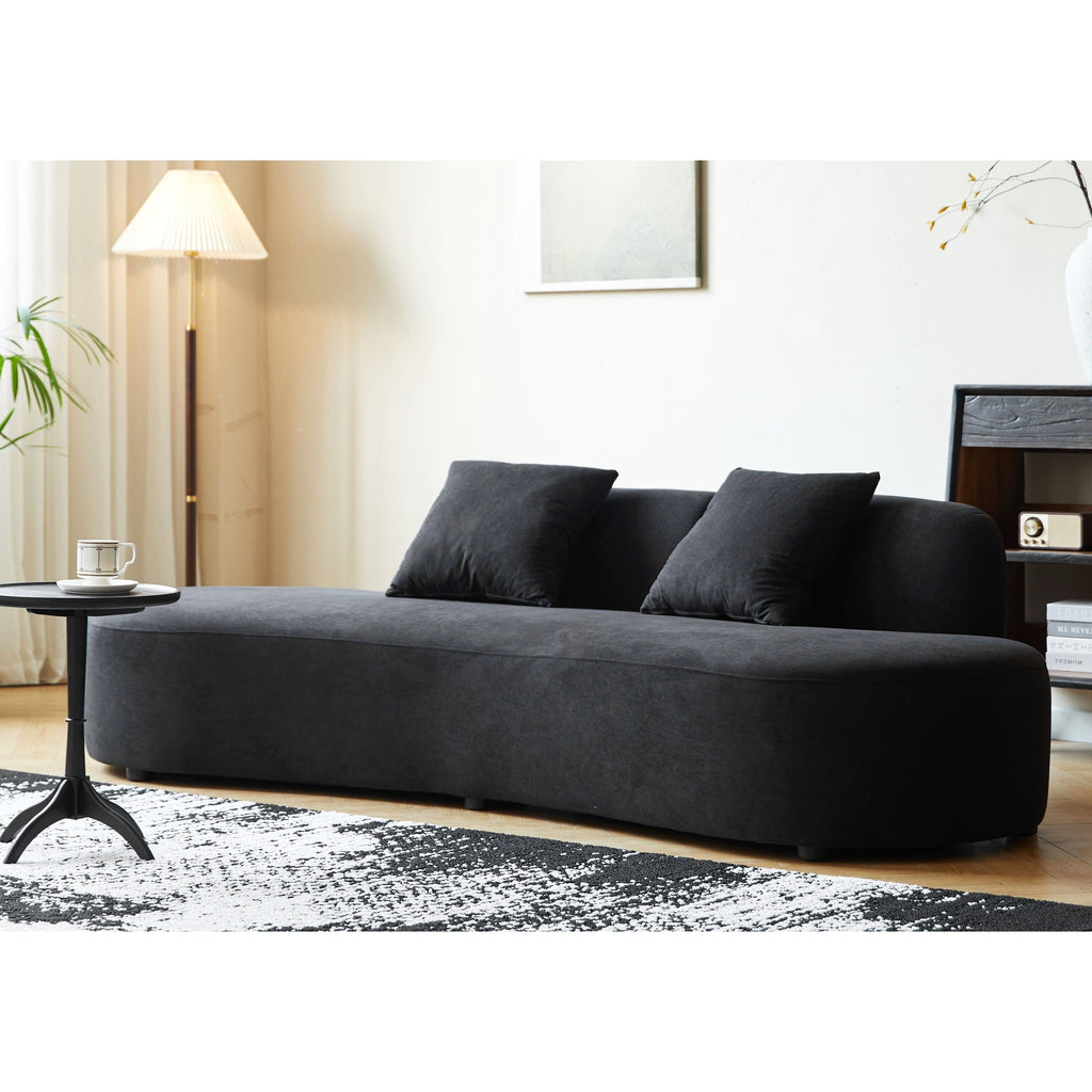 Canapé de salon incurvé en velours demi-lune de 90,2 pouces