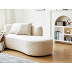 Canapé de salon incurvé en velours demi-lune de 90,2 pouces