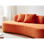 Canapé de salon incurvé en velours demi-lune de 90,2 pouces