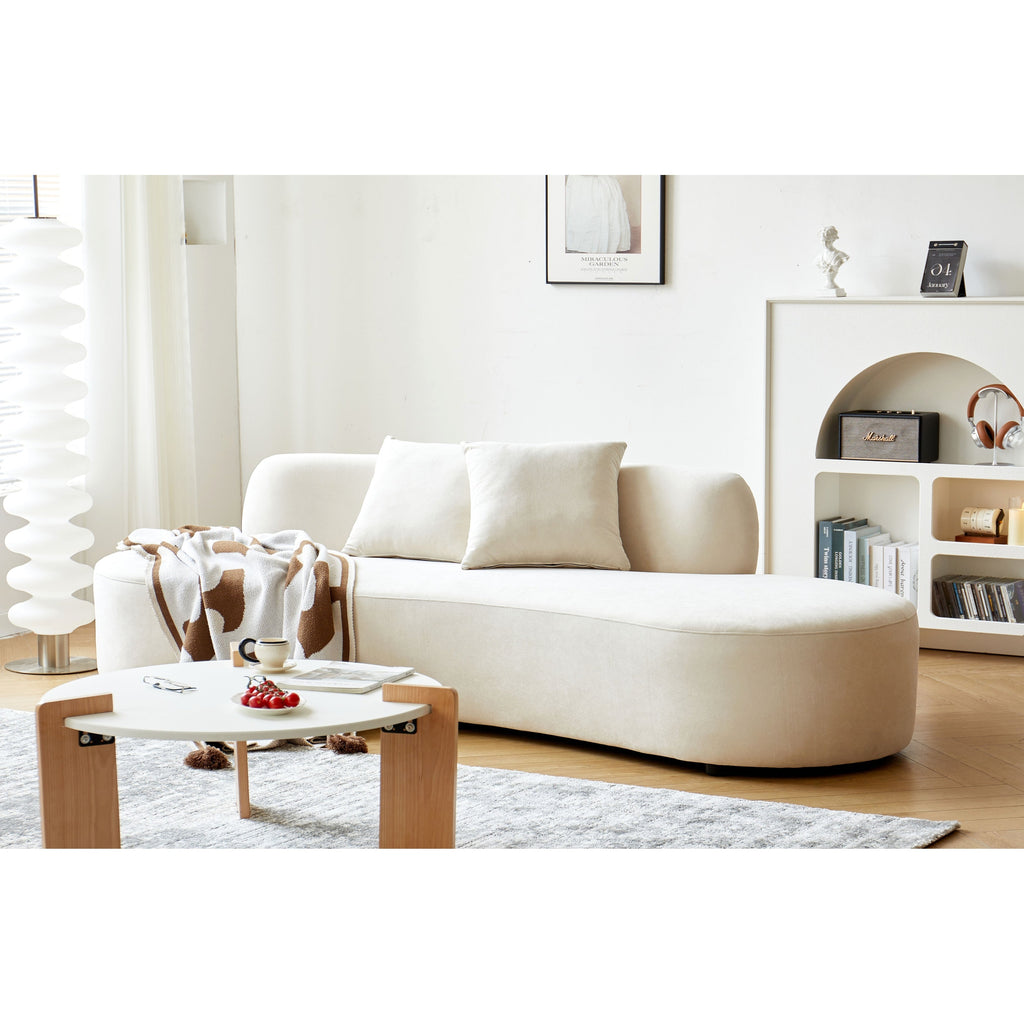 Canapé de salon incurvé en velours demi-lune de 90,2 pouces