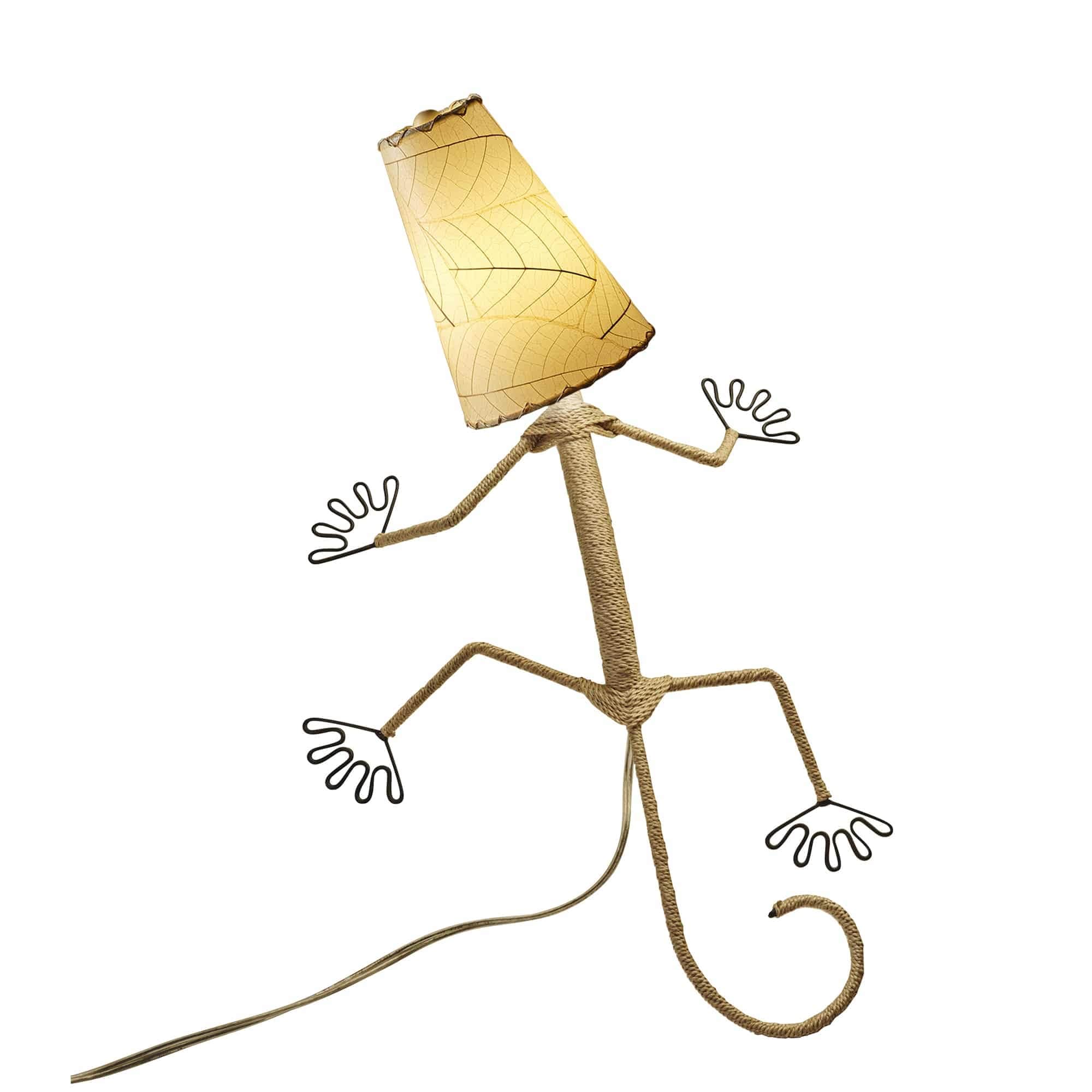 Applique murale Gecko faite main Eangee, abat-jour feuilles de cacao, 40,6 x 18,8 x 61 cm - 40,6 x 18,8 x 61 cm