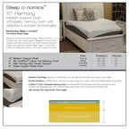 Matelas en mousse à mémoire de forme Harmony by Integrity Bedding Sleep-o-nomics 10 pouces California King size - Blanc cassé