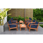 Ensemble de 8 sièges de jardin en bois certifié FSC Amazonia