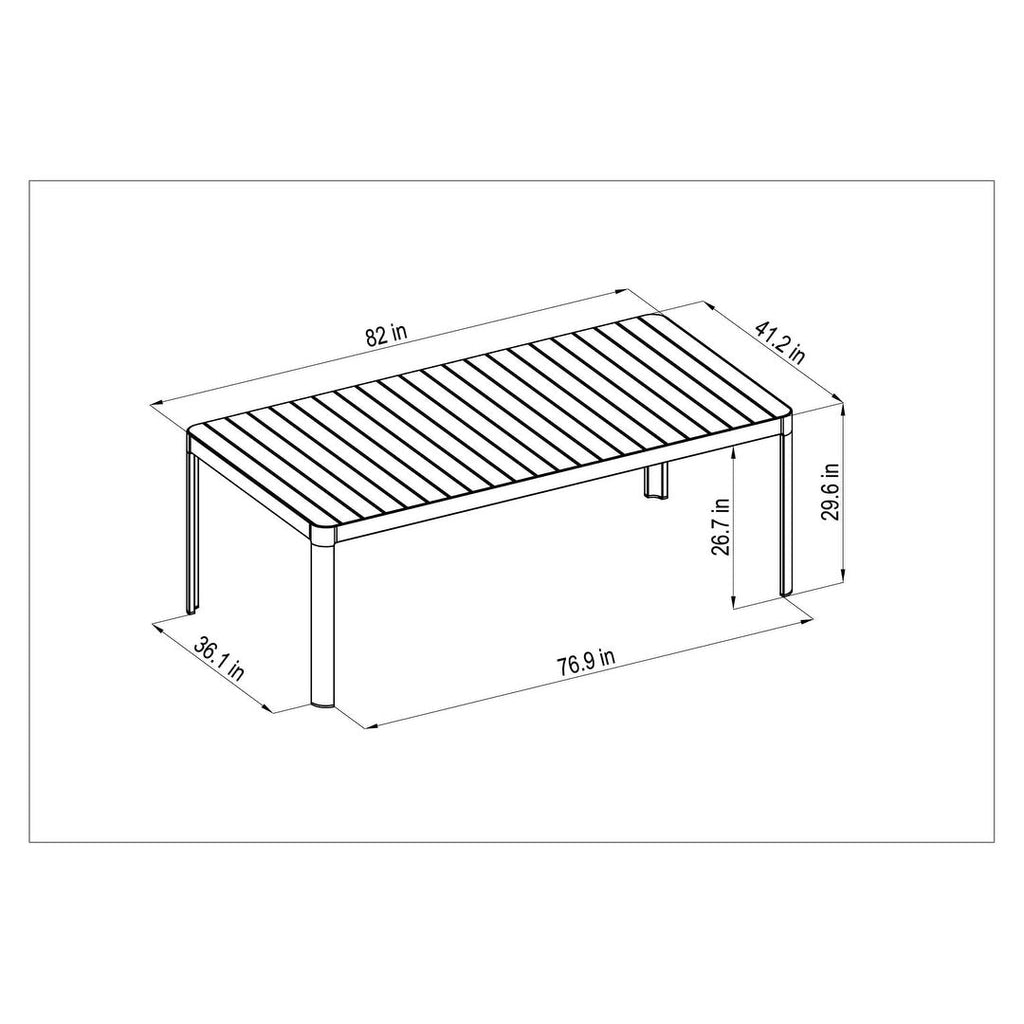 Ensemble de salle à manger d'extérieur Amazonia Isra en bois certifié FSC, 9 pièces