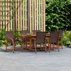 Ensemble de salle à manger d'extérieur Amazonia Miller en bois certifié FSC, 7 pièces - 7 pièces