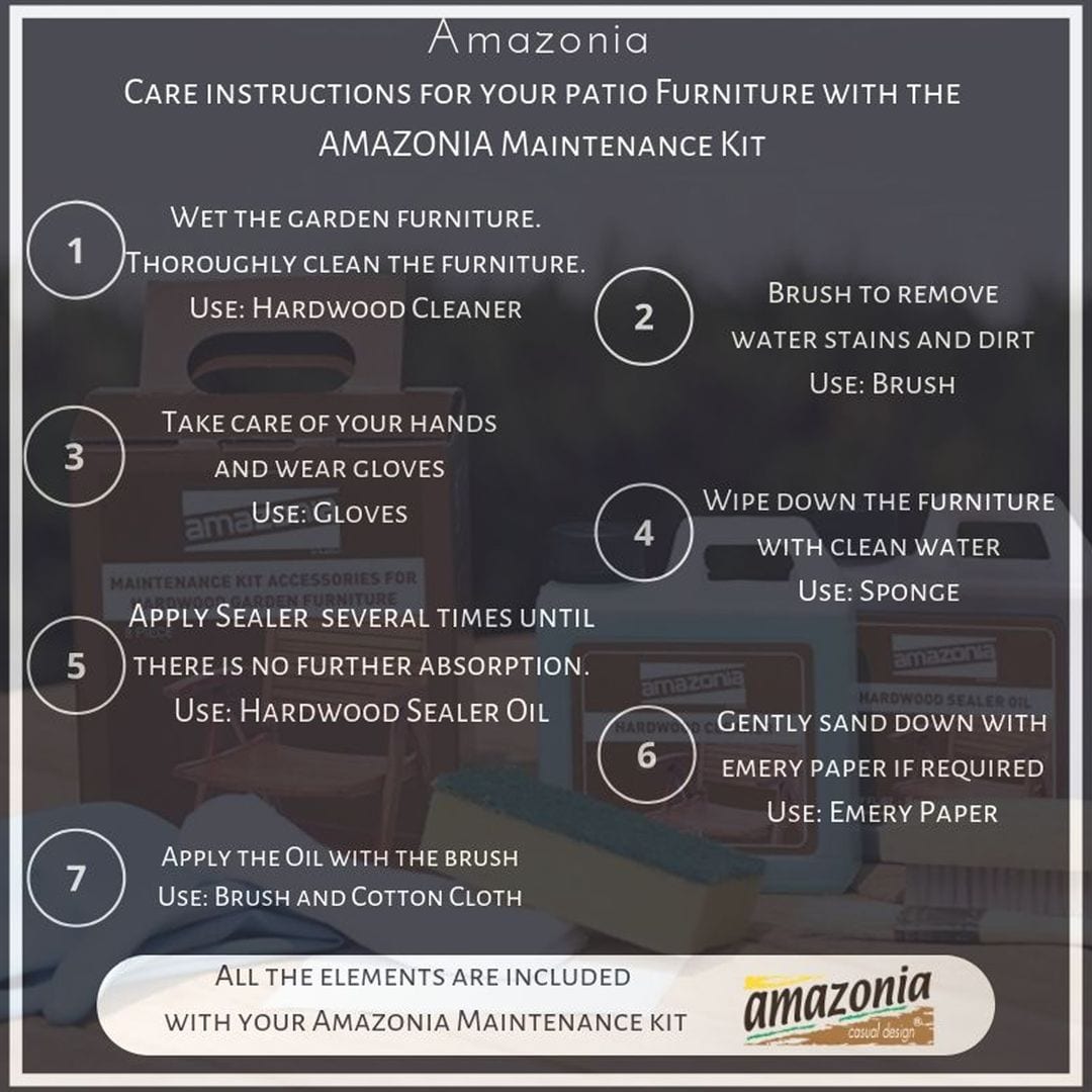 Ensemble de salle à manger extensible pour patio extérieur en teck Amazonia FSC - 9 pièces