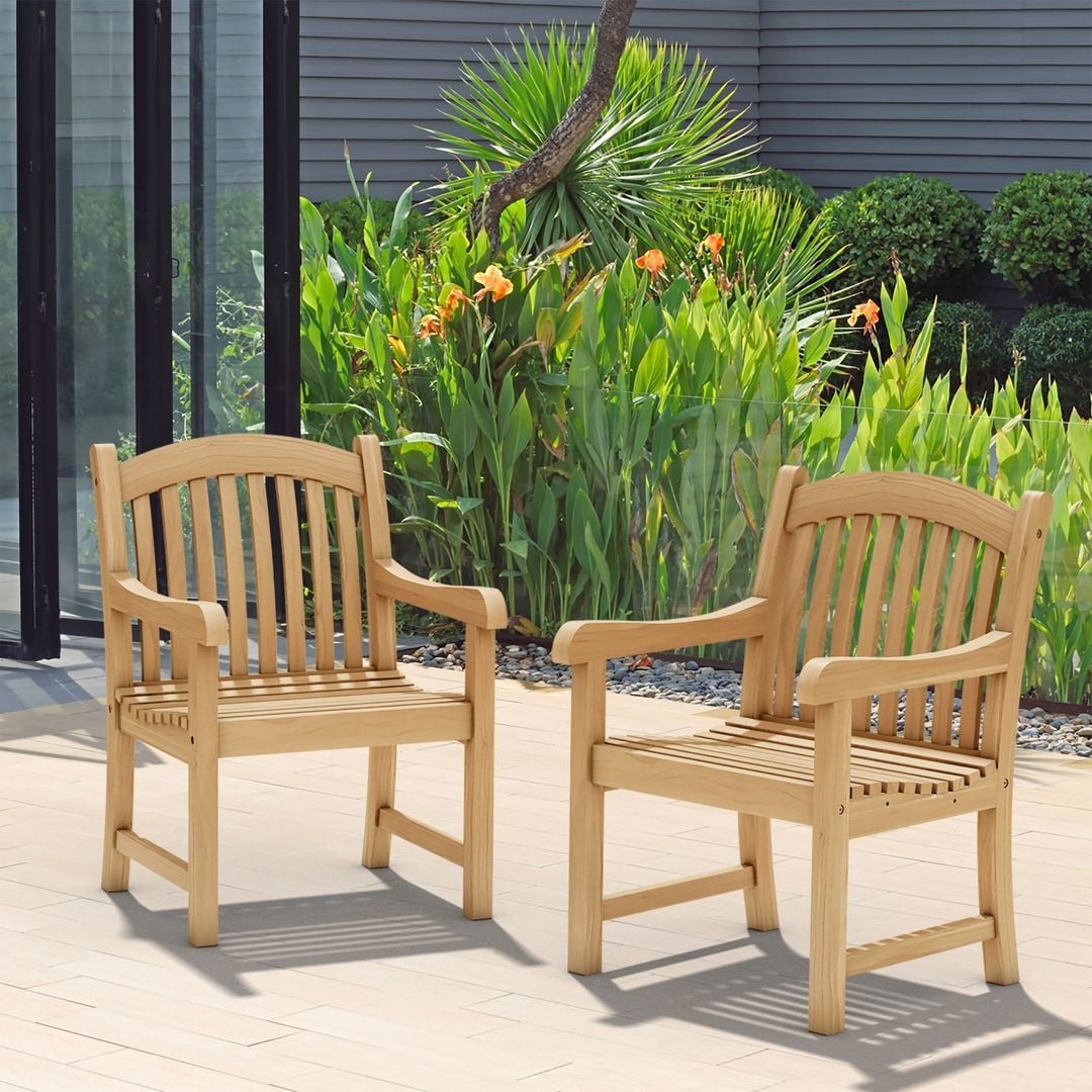 Ensemble de salle à manger extensible pour patio extérieur en teck Amazonia FSC - 9 pièces