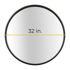 Miroir mural rond classique de style ferme avec cadre en bois