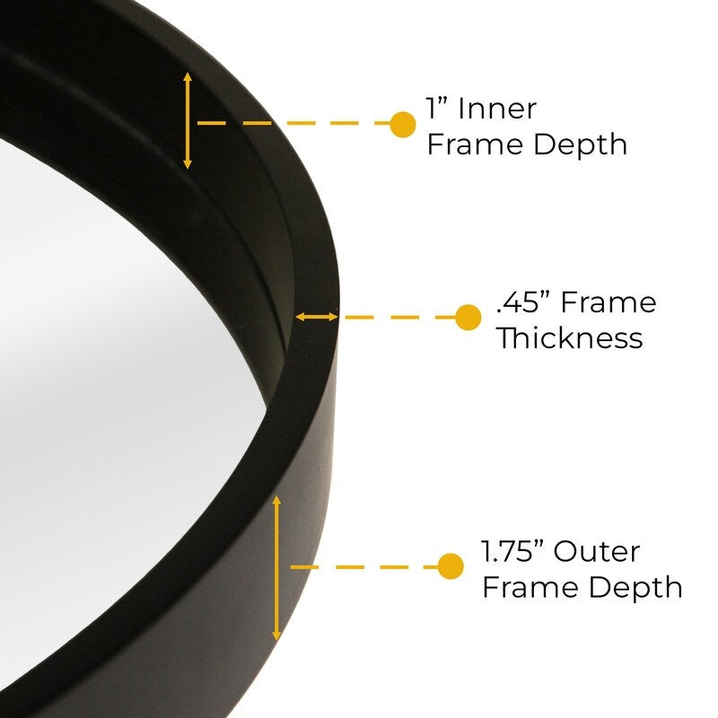 Miroir mural rond classique de style ferme avec cadre en bois