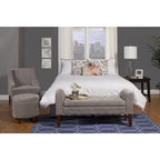 Banc de rangement style canapé en velours gris colombe Copper Grove Arum