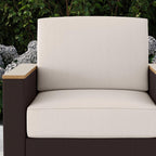 Ensemble de 4 fauteuils et poufs d'extérieur en rotin Palm Springs avec coussins par Homestyles