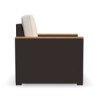 Ensemble de 4 fauteuils et poufs d'extérieur en rotin Palm Springs avec coussins par Homestyles