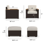 Ensemble de 4 fauteuils et poufs d'extérieur en rotin Palm Springs avec coussins par Homestyles