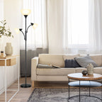 Lampadaire torche moderne de 71 po avec lampes de lecture réglables - N/A