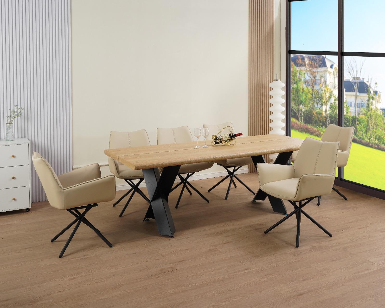 Table en bois Diane et 6 chaises