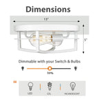 13 plafonniers industriels à 2 lampes encastrés