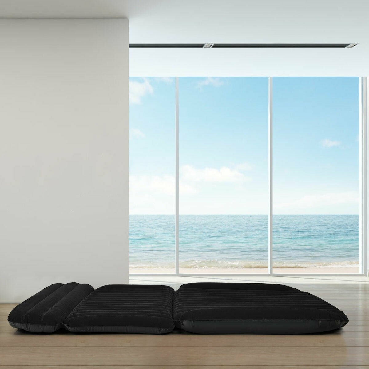 Matelas gonflable pour siège arrière de voiture avec airbags indépendants et housse floquée souple, lit de camping de voyage