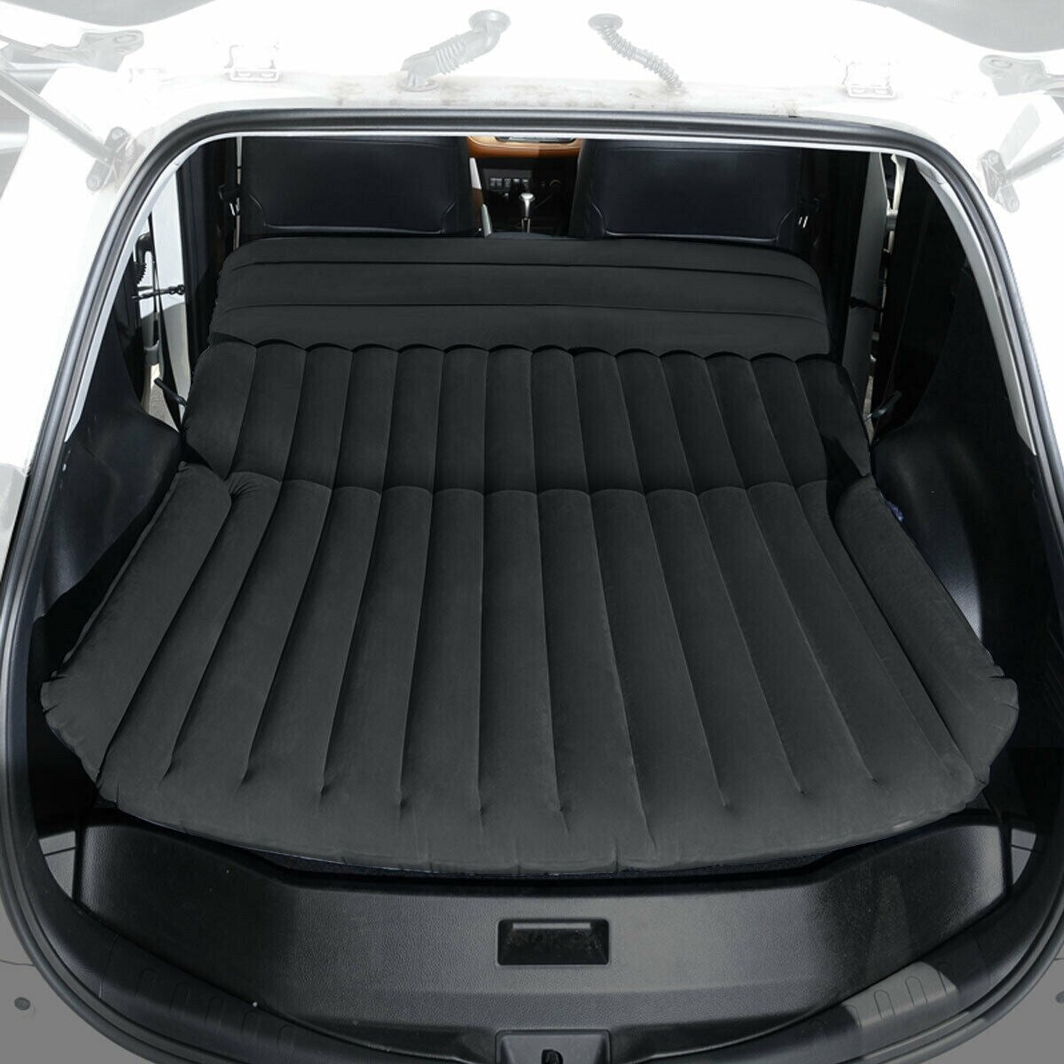 Matelas gonflable pour siège arrière de voiture avec airbags indépendants et housse floquée souple, lit de camping de voyage