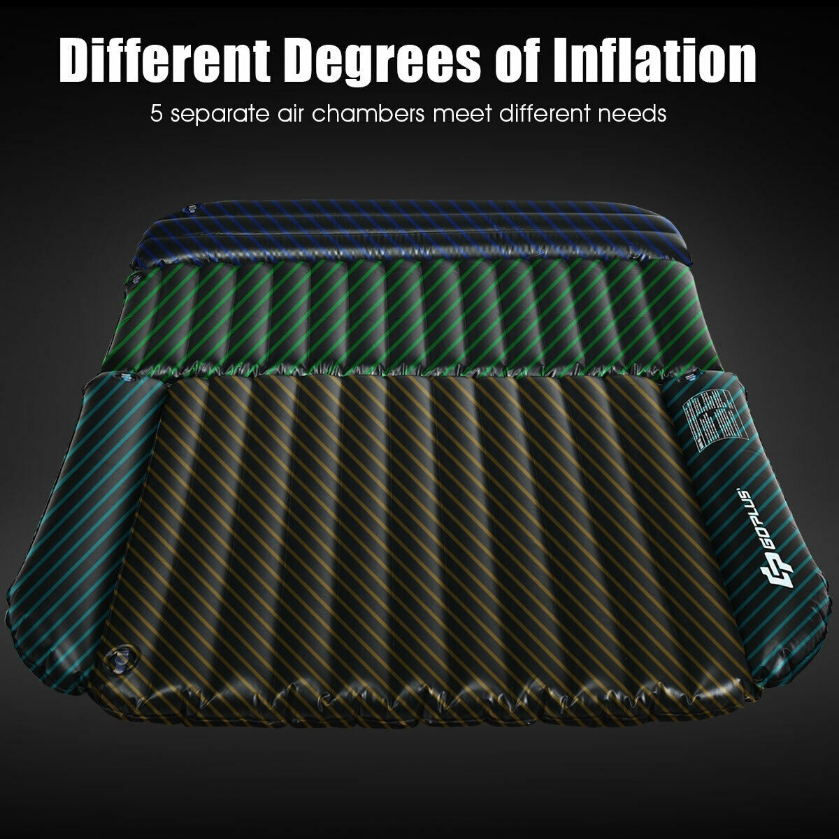 Matelas gonflable pour siège arrière de voiture avec airbags indépendants et housse floquée souple, lit de camping de voyage
