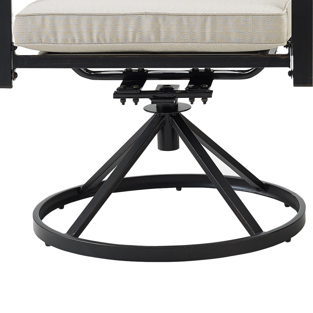 Ensemble de salle à manger rond en métal Crosley Kaplan 5 pièces : table et 4 chaises pivotantes