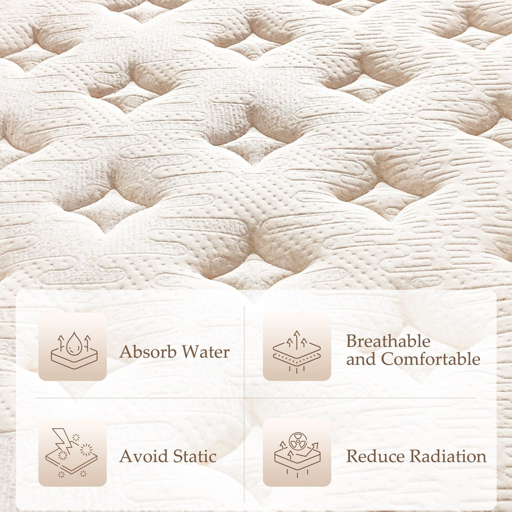 Matelas hybride de luxe en mousse à mémoire de forme de 12 pouces de qualité supérieure