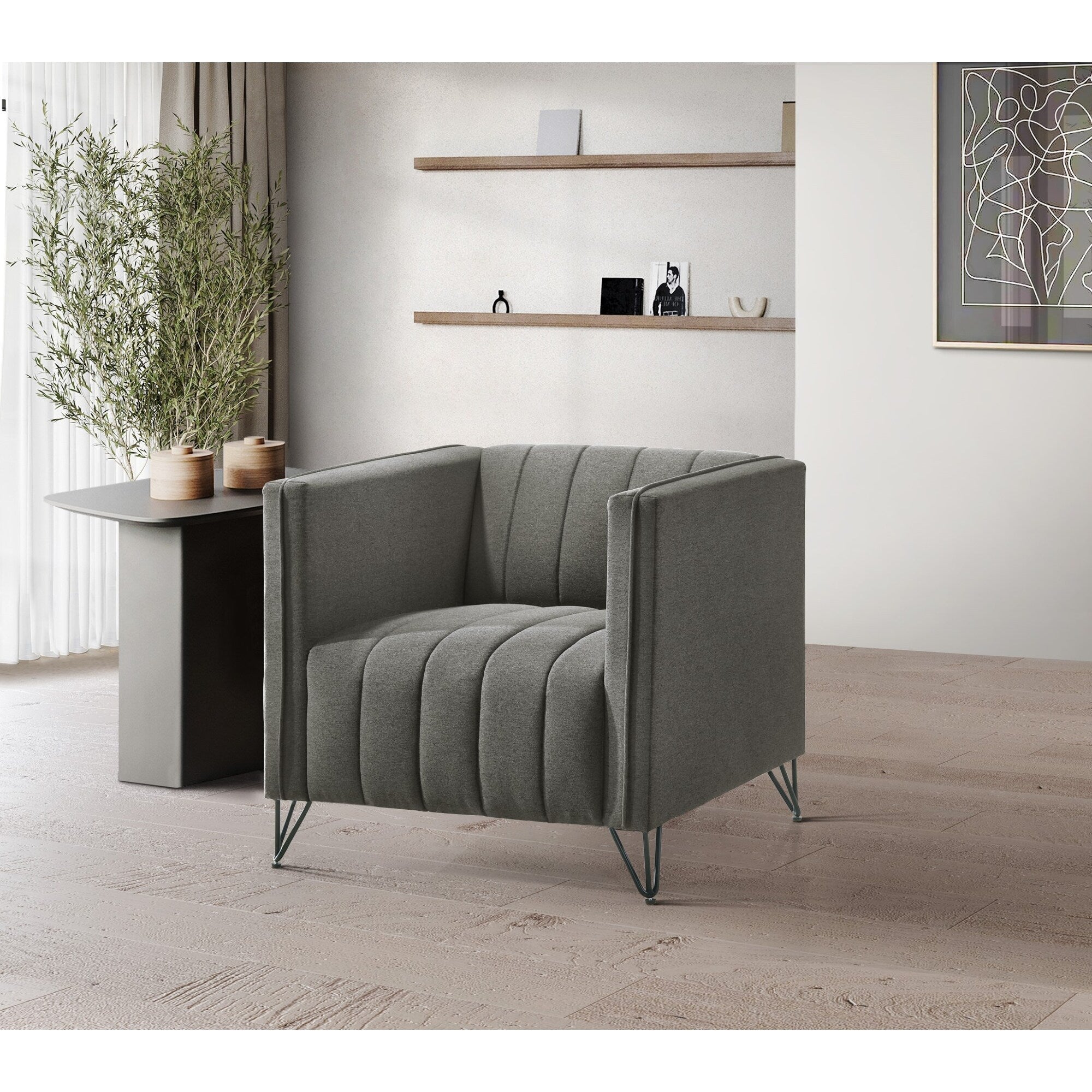 Ensemble de salon à accoudoirs carrés Clayfell Kurtis