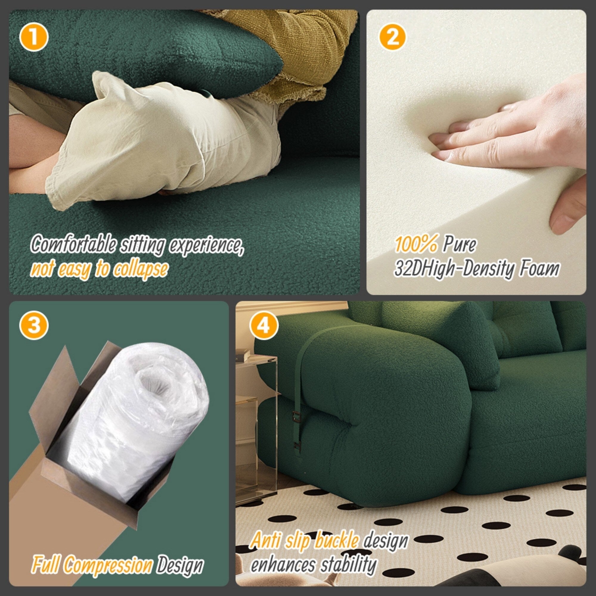 Canapé-lit pliable multifonctionnel de 78 pouces de large