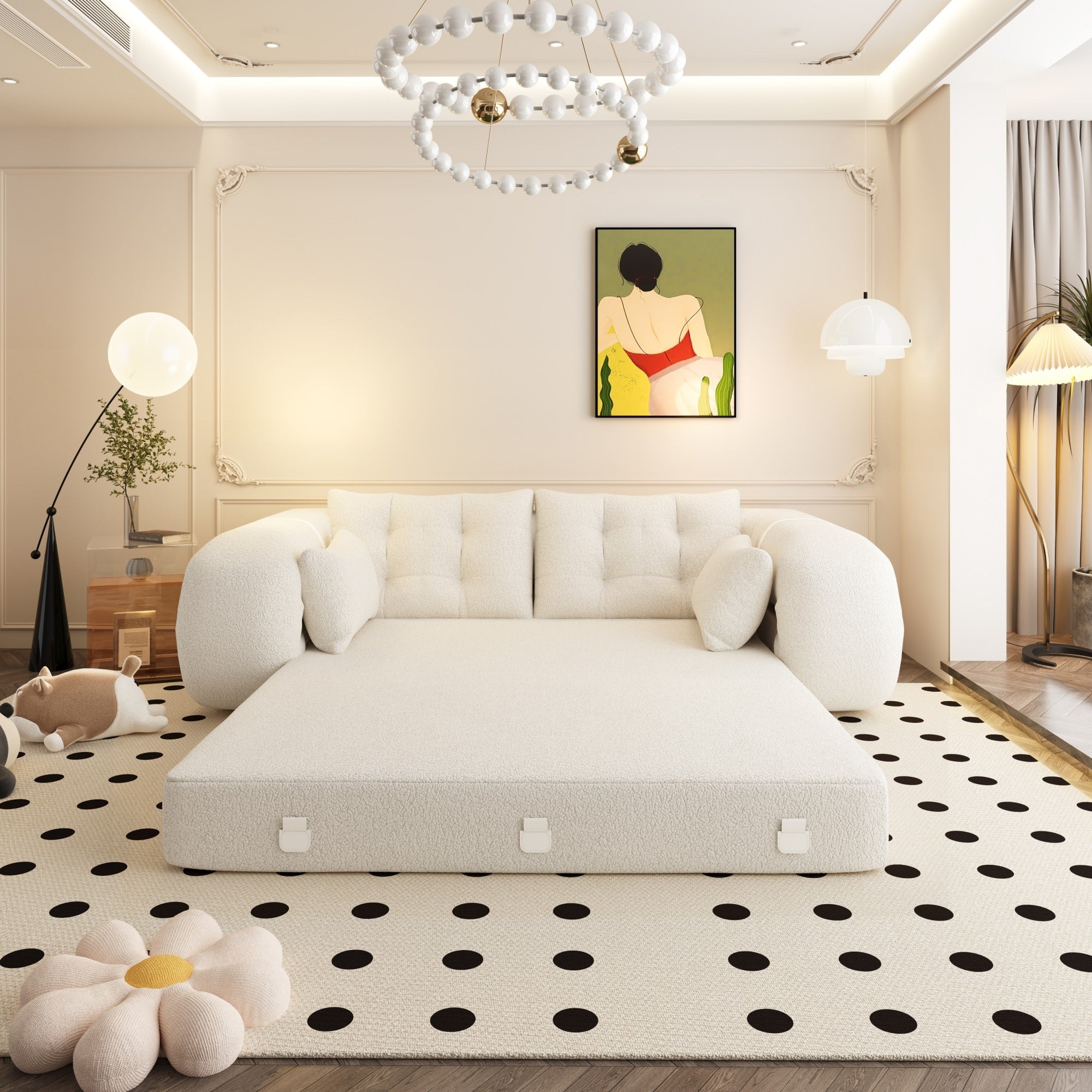 Canapé-lit pliable multifonctionnel de 78 pouces de large